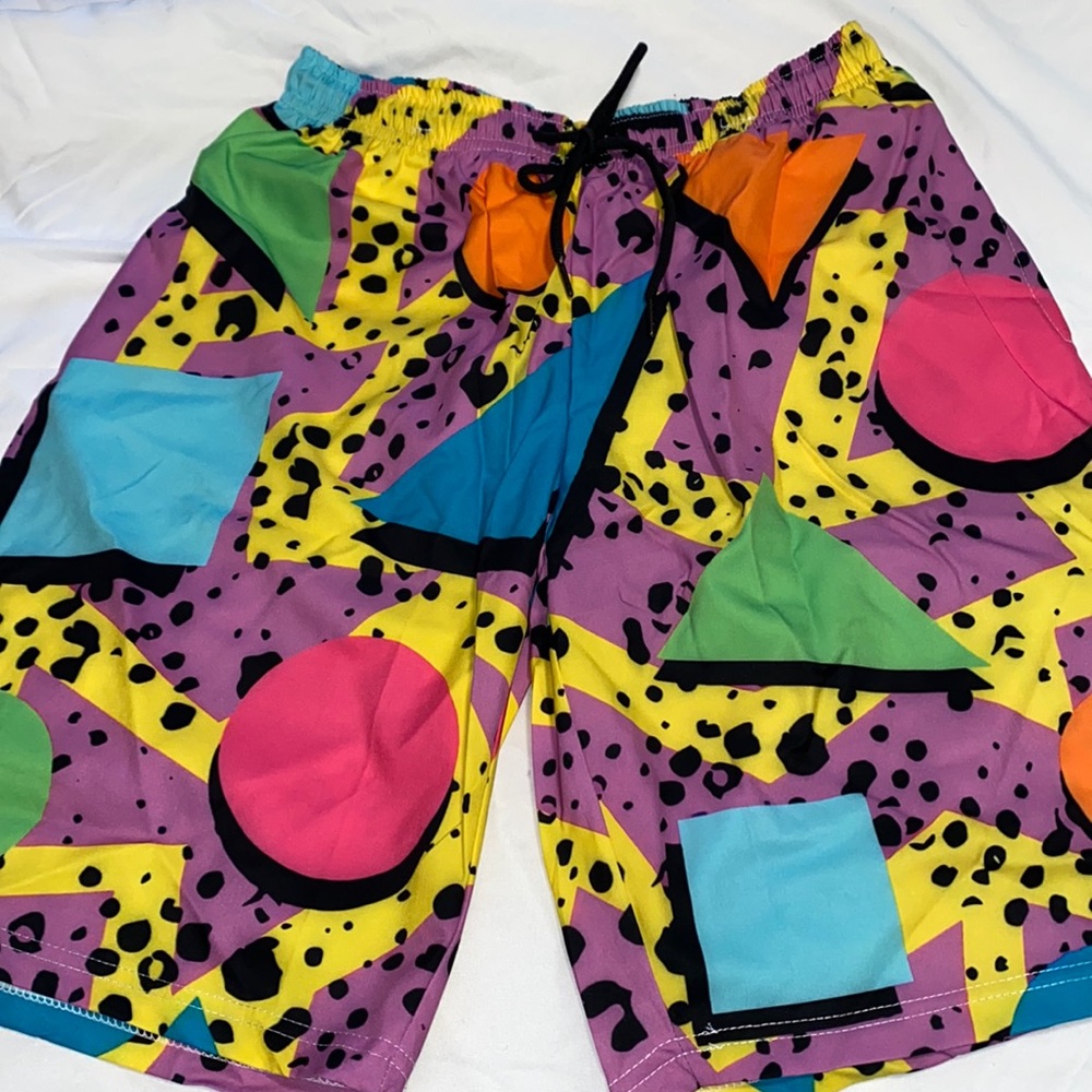 Mens 80s/retro inspired swim shorts board shorts